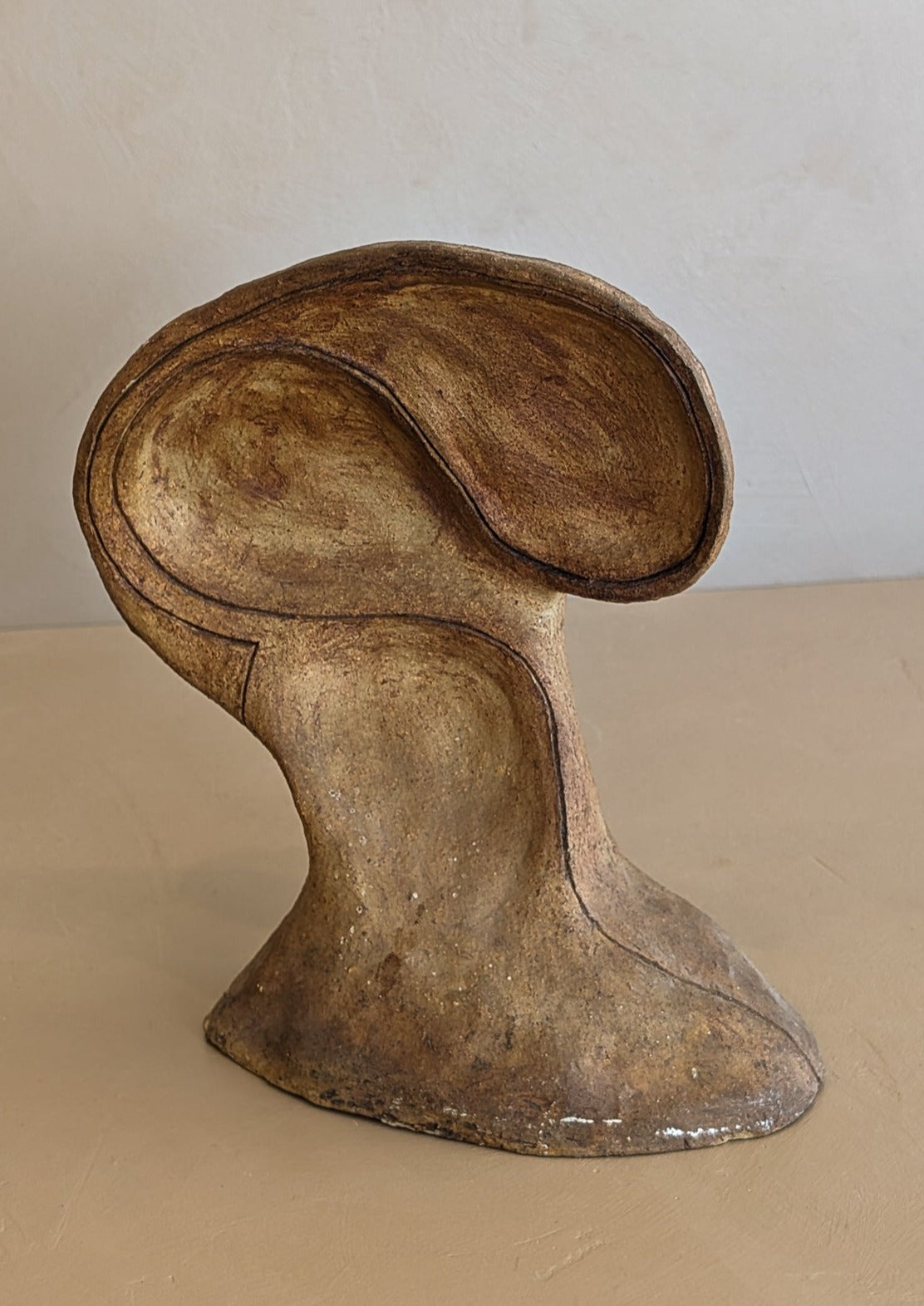 Double-Sided Biomorphic Clay Sculpture