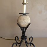 Vintage Plaster Sphere and Iron Lamp