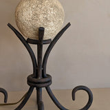 Vintage Plaster Sphere and Iron Lamp