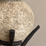 Vintage Plaster Sphere and Iron Lamp