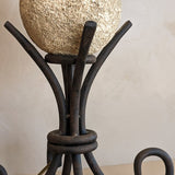 Vintage Plaster Sphere and Iron Lamp