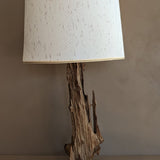 Vintage Driftwood Lamp and Original Textured Shade