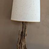 Vintage Driftwood Lamp and Original Textured Shade