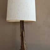 Vintage Driftwood Lamp and Original Textured Shade