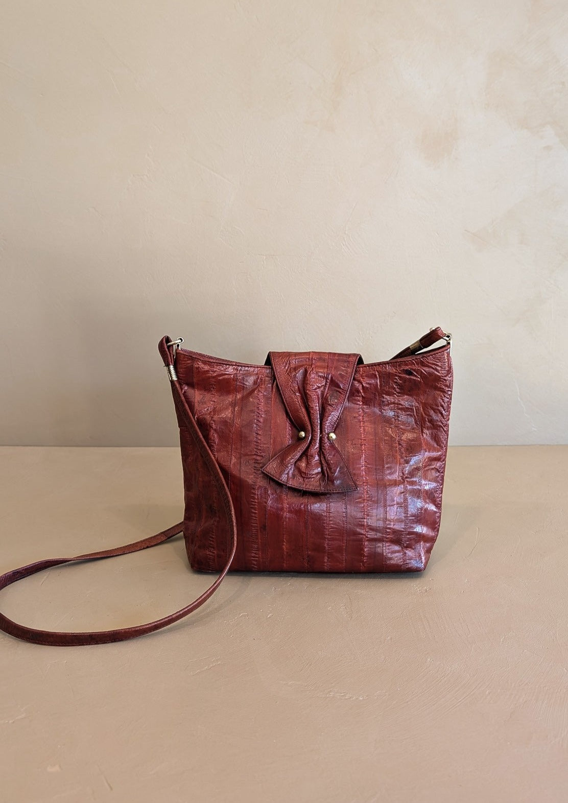 Vintage Pierre Cardin Oxblood Genuine Eel Skin Purse