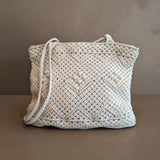 Vintage Cream Macrame Purse