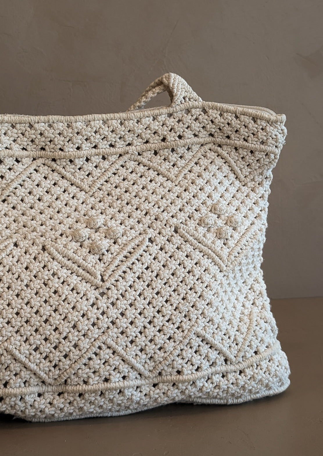 Vintage Cream Macrame Purse