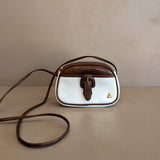 Petite Vintage Brown and White Liz Claiborne Crossbody Purse