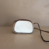 Petite Vintage Brown and White Liz Claiborne Crossbody Purse