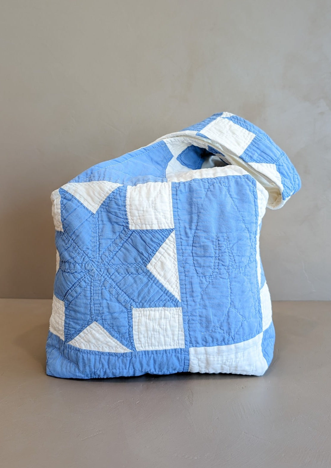 Vintage Handmade Blue and White Quilt Purse