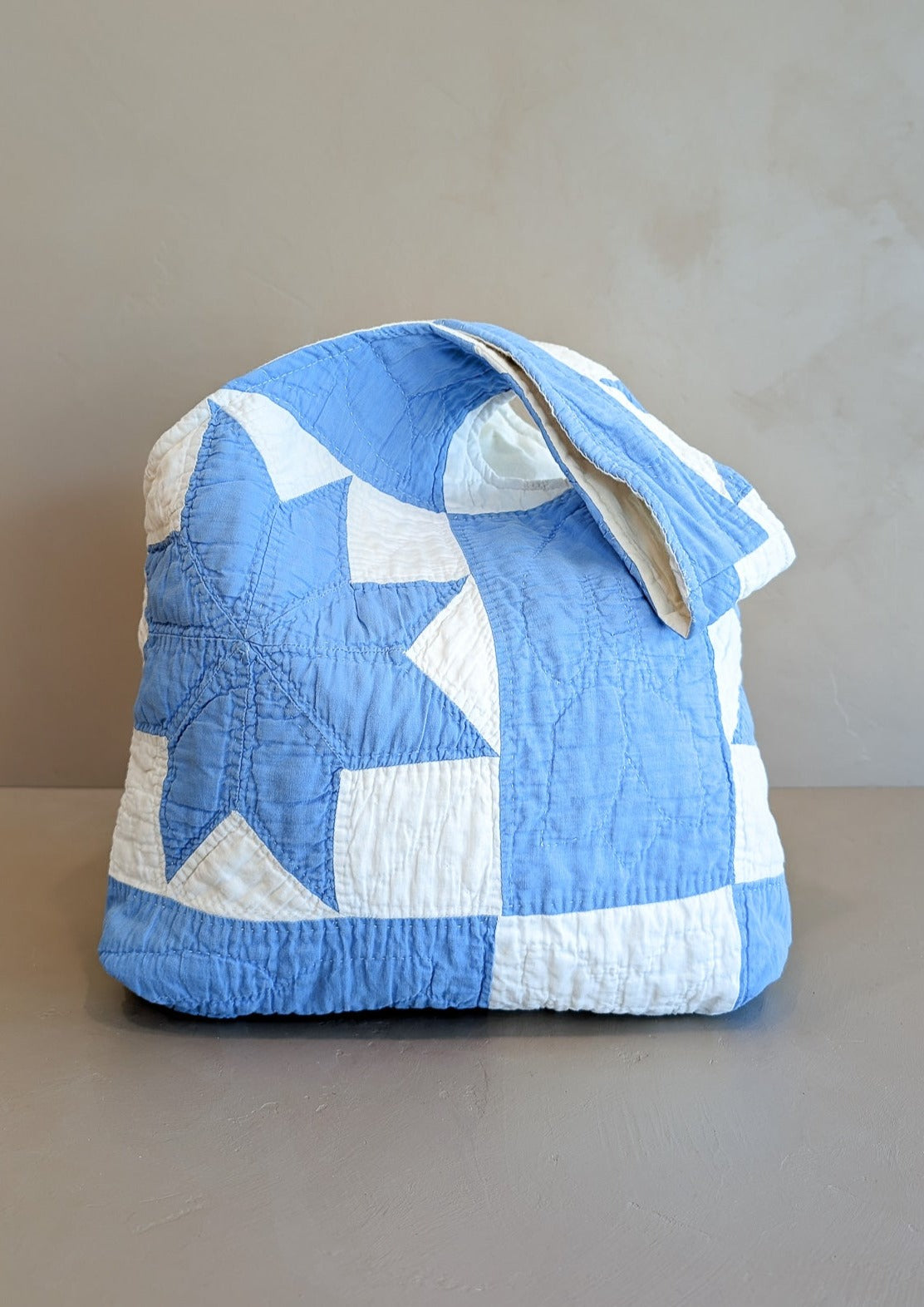 Vintage Handmade Blue and White Quilt Purse