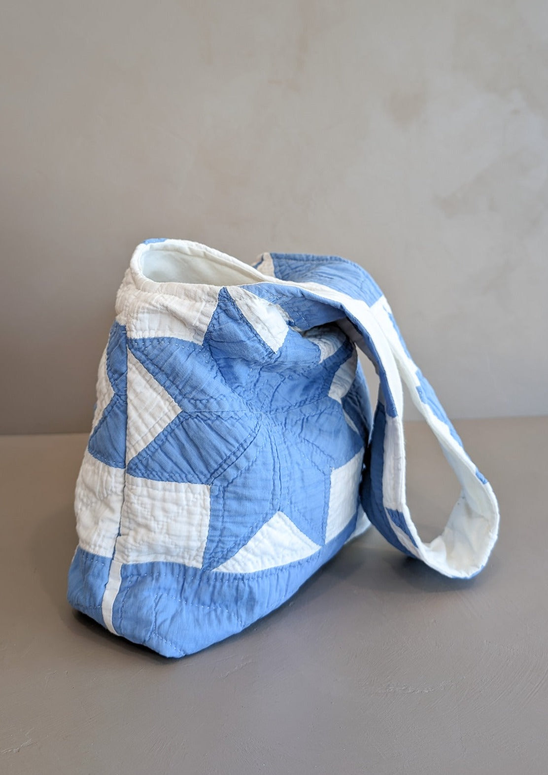 Vintage Handmade Blue and White Quilt Purse