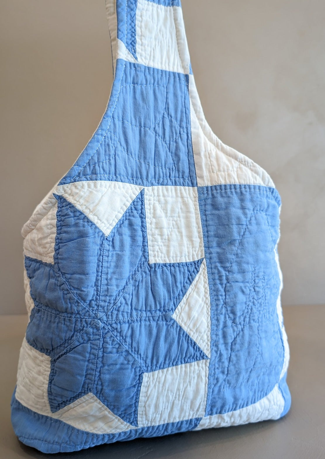 Vintage Handmade Blue and White Quilt Purse