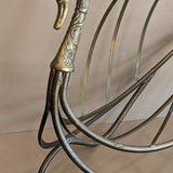 1960s Maison Jansen Attributed Brass Swan Magazine Rack