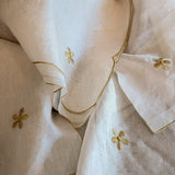 Pair of Vintage Embroidered Floral Napkins with Scallop Edge Detail