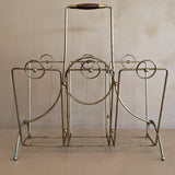 Midcentury Brass and Wood Magazine Rack