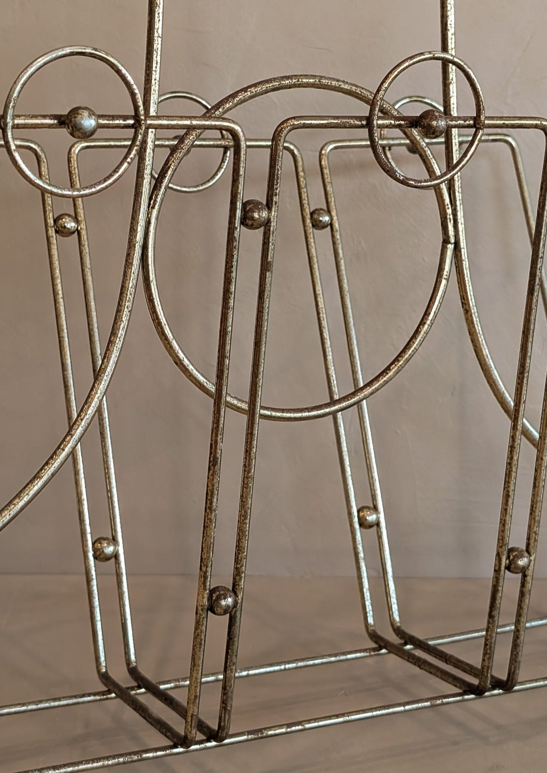 Midcentury Brass and Wood Magazine Rack