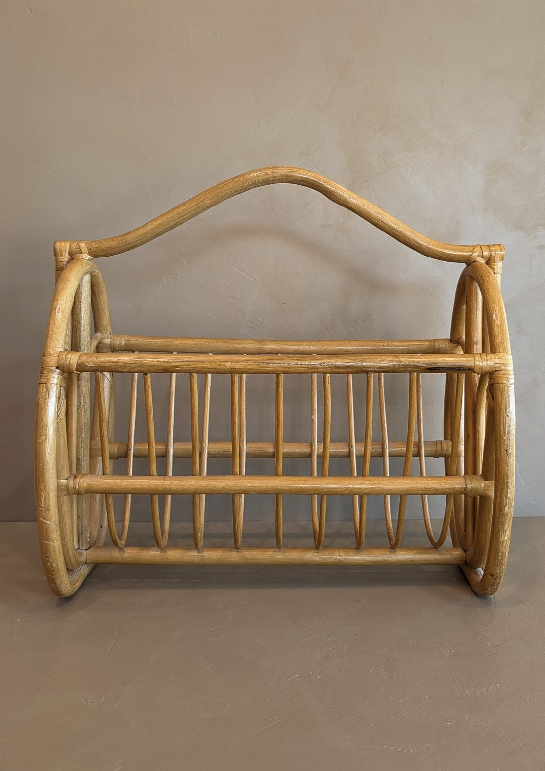 Unique Vintage Rattan Magazine Rack