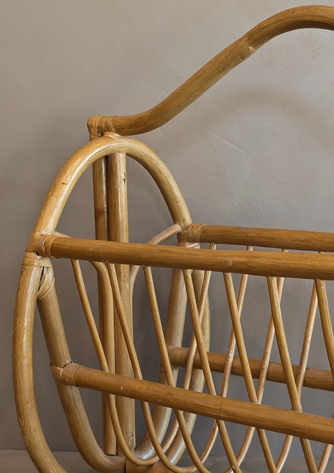 Unique Vintage Rattan Magazine Rack