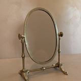 Vintage English Brass Tabletop Shaving/Vanity Mirror