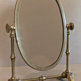 Vintage English Brass Tabletop Shaving/Vanity Mirror