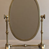 Vintage English Brass Tabletop Shaving/Vanity Mirror