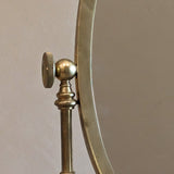 Vintage English Brass Tabletop Shaving/Vanity Mirror