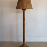 Vintage Wicker Floor Lamp and Matching Original Wicker Lampshade