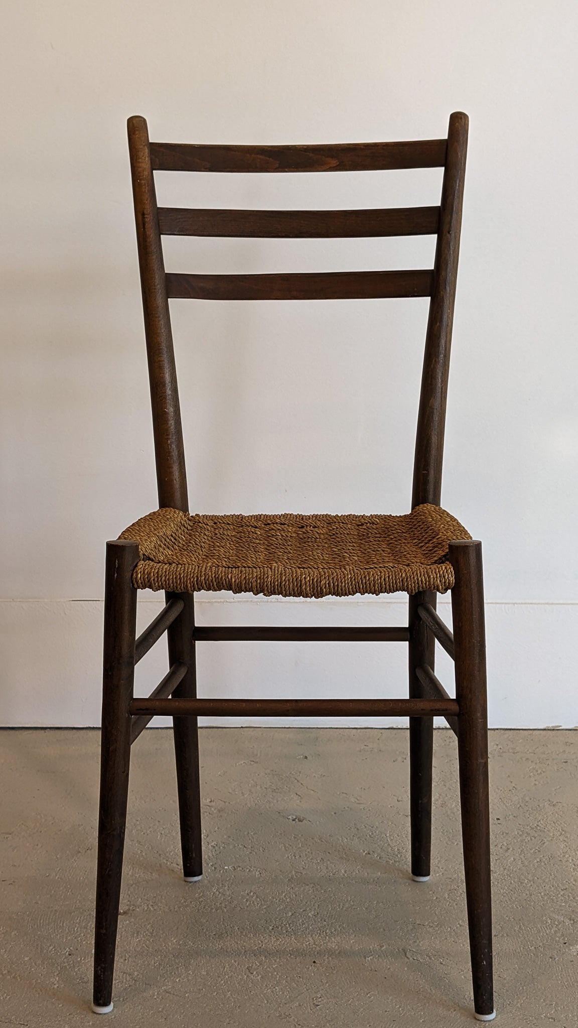 Vintage Italian Wood and Rope Accent Chair