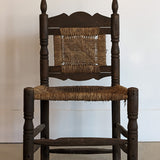 Vintage Mexican Wood and Woven Accent Chair