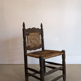 Vintage Mexican Wood and Woven Accent Chair