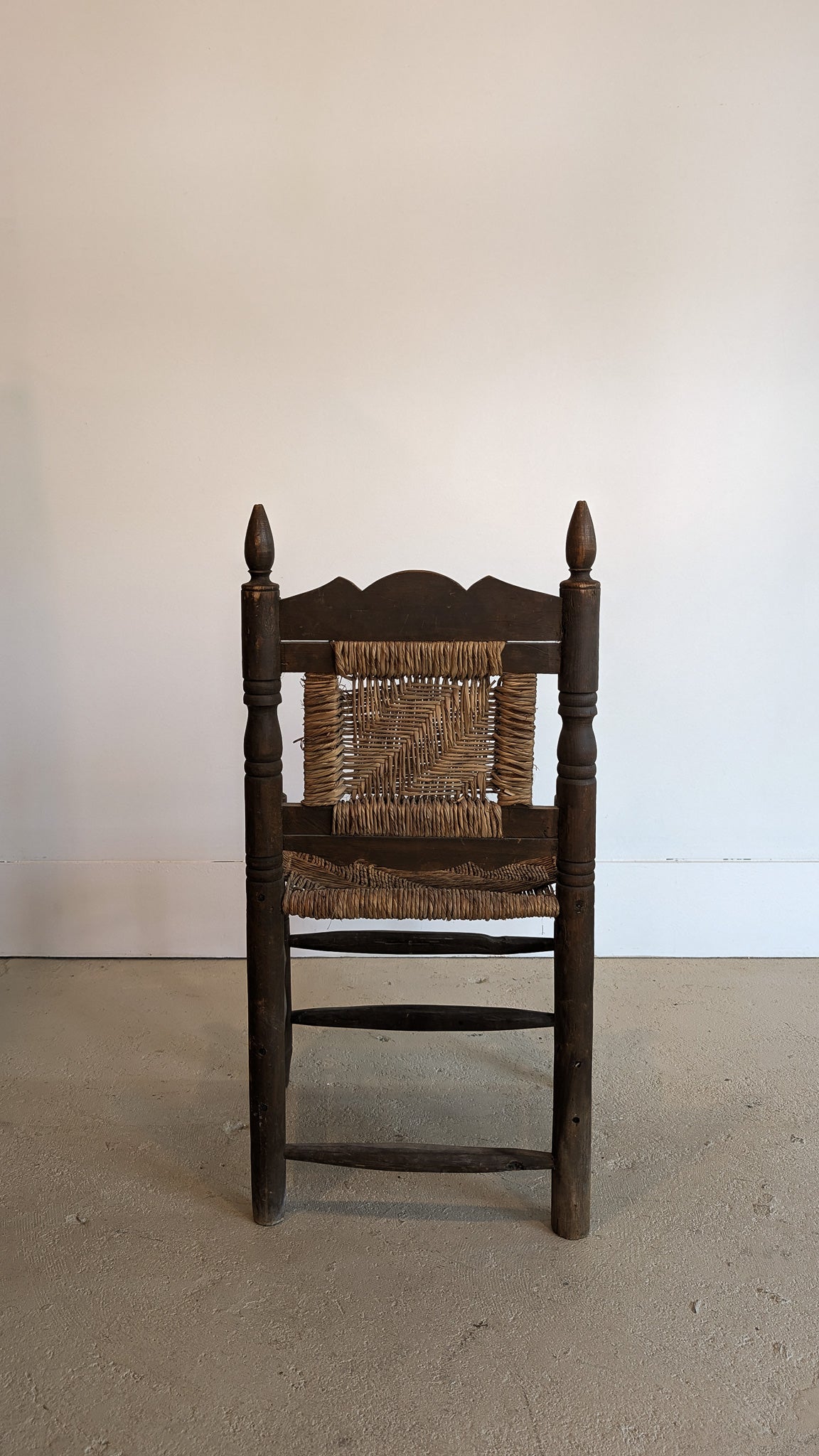 Vintage Mexican Wood and Woven Accent Chair