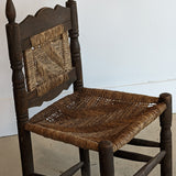 Vintage Mexican Wood and Woven Accent Chair