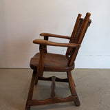 1940s Vintage Old Hickory American Provincial Paddle Arm Chair with Woven Back