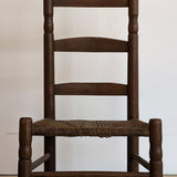 Antique Ladder Back Chair with Woven Seat