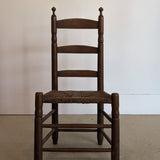 Antique Ladder Back Chair with Woven Seat