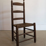 Antique Ladder Back Chair with Woven Seat