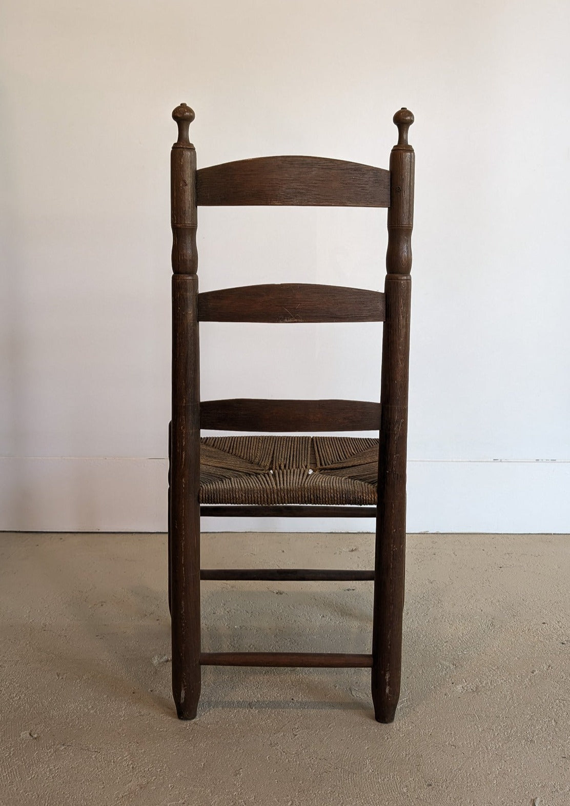 Antique Ladder Back Chair with Woven Seat