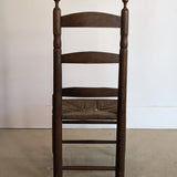 Antique Ladder Back Chair with Woven Seat