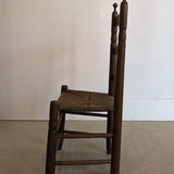 Antique Ladder Back Chair with Woven Seat