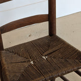 Antique Ladder Back Chair with Woven Seat