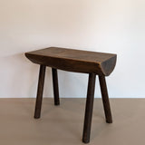 Vintage Hand-crafted Solid Walnut Stool - Large