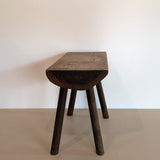 Vintage Hand-crafted Solid Walnut Stool - Large