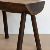 Vintage Hand-crafted Solid Walnut Stool - Large