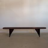 Vintage Handmade Deep Red Primitive Wooden Bench