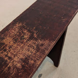 Vintage Handmade Deep Red Primitive Wooden Bench