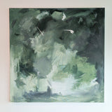 "Together" Original 36" x 36" Green Abstract Painting