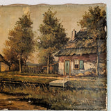 Signed Antique Aged Landscape Painting