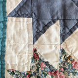 Vintage Patchwork Quilt with Floral Detailing 82" x 64"