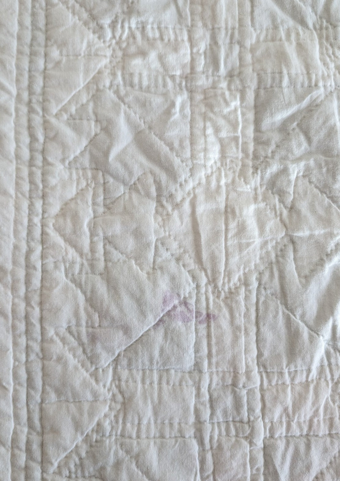 Vintage Patchwork Quilt with Floral Detailing 82" x 64"